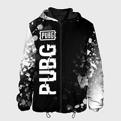 Куртка с капюшоном мужская PUBG glitch на темном фоне: по-вертикали, цвет: 3D-черный