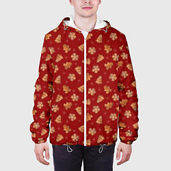 Куртка с капюшоном мужская Имбирный Новый год, цвет: 3D-белый — фото 2
