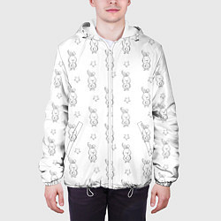 Куртка с капюшоном мужская Удивленный зайка, цвет: 3D-белый — фото 2