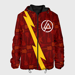 Куртка с капюшоном мужская Linkin Park гитары и молния, цвет: 3D-черный