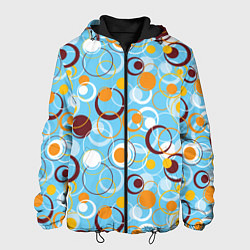 Куртка с капюшоном мужская Круги и оружности разноцветные, цвет: 3D-черный