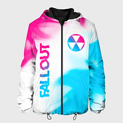 Мужская куртка Fallout neon gradient style: надпись, символ