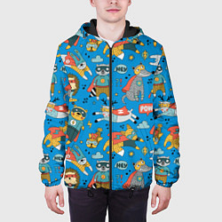 Куртка с капюшоном мужская Животные-супергерои, цвет: 3D-черный — фото 2
