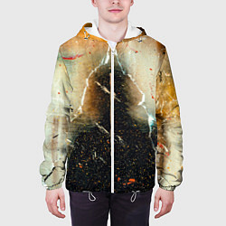 Куртка с капюшоном мужская Туман, тени и краски, цвет: 3D-белый — фото 2