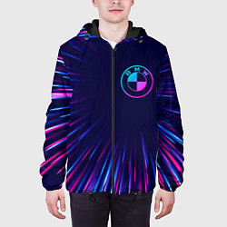 Куртка с капюшоном мужская BMW neon speed lines, цвет: 3D-черный — фото 2