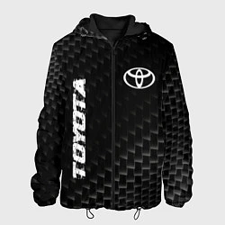 Куртка с капюшоном мужская Toyota карбоновый фон, цвет: 3D-черный