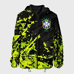 Куртка с капюшоном мужская Сборная Бразилия пятна, цвет: 3D-черный