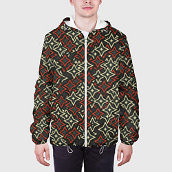 Куртка с капюшоном мужская Четырехугольные звезды, цвет: 3D-белый — фото 2