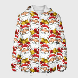 Куртка с капюшоном мужская Новогодний Дед Мороз, цвет: 3D-белый