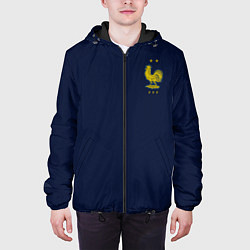 Куртка с капюшоном мужская Форма сборной Франции ЧМ 2022, цвет: 3D-черный — фото 2