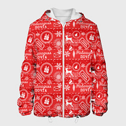 Куртка с капюшоном мужская Посылка от Деда Мороза, цвет: 3D-белый