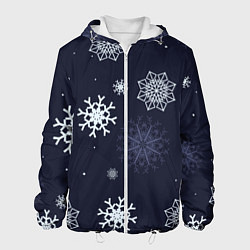 Куртка с капюшоном мужская Снежная ночь, цвет: 3D-белый