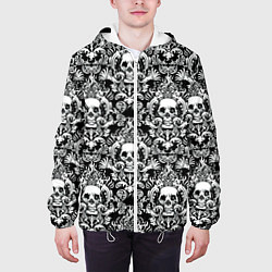 Куртка с капюшоном мужская Textured skulls, цвет: 3D-белый — фото 2