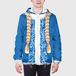 Куртка с капюшоном мужская Снегурка с косами, цвет: 3D-белый — фото 2