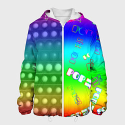 Куртка с капюшоном мужская Pop it радуга, цвет: 3D-белый