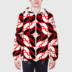 Куртка с капюшоном мужская Геометрическая абстракция, цвет: 3D-белый — фото 2