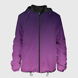 Куртка с капюшоном мужская Пурпурный-лиловый градиент, цвет: 3D-черный