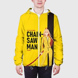 Куртка с капюшоном мужская Человек-бензопила - Пауэр, цвет: 3D-белый — фото 2