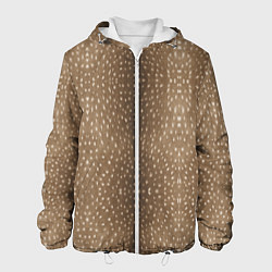 Куртка с капюшоном мужская Текстура шкуры пятнистого оленя, цвет: 3D-белый
