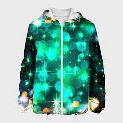 Куртка с капюшоном мужская Космический принт и звездное сияние вселенной, цвет: 3D-белый