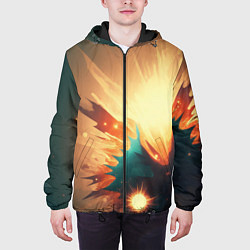 Куртка с капюшоном мужская Фон - цвета вселенной, цвет: 3D-черный — фото 2