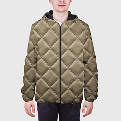 Куртка с капюшоном мужская Стёганая кожа - fashion texture, цвет: 3D-черный — фото 2