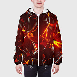 Куртка с капюшоном мужская Лавовое стекло, цвет: 3D-белый — фото 2