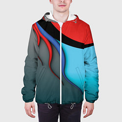 Куртка с капюшоном мужская Разноцветные ручейки, цвет: 3D-белый — фото 2