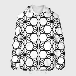 Мужская куртка Чёрно-белый абстрактный паттерн из звёзд