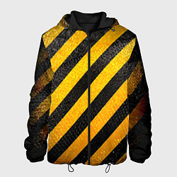 Куртка с капюшоном мужская Черно-желтая опасность, цвет: 3D-черный