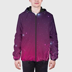 Куртка с капюшоном мужская Космическая аномалия, цвет: 3D-черный — фото 2