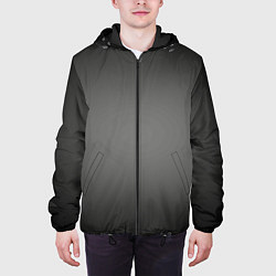 Куртка с капюшоном мужская Серый, черный градиент, цвет: 3D-черный — фото 2