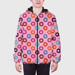 Куртка с капюшоном мужская Вкусные пончики, цвет: 3D-черный — фото 2
