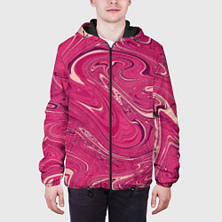 Куртка с капюшоном мужская Яркая волна, цвет: 3D-черный — фото 2