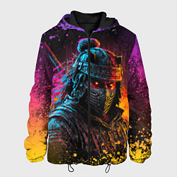 Куртка с капюшоном мужская Адский самурай, цвет: 3D-черный