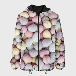Куртка с капюшоном мужская Абстрактное множество чистых и светлых камней, цвет: 3D-черный