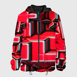 Куртка с капюшоном мужская Блоки узорная геометрия, цвет: 3D-черный