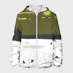 Куртка с капюшоном мужская Зимняя рыбалка, цвет: 3D-белый