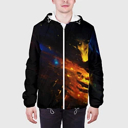 Куртка с капюшоном мужская Dark Souls в огне, цвет: 3D-белый — фото 2