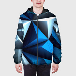 Куртка с капюшоном мужская Абстрактные грани текстура, цвет: 3D-черный — фото 2