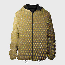 Куртка с капюшоном мужская Текстура золотой ткани, цвет: 3D-черный
