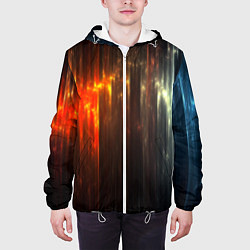 Куртка с капюшоном мужская Космос сияние, цвет: 3D-белый — фото 2