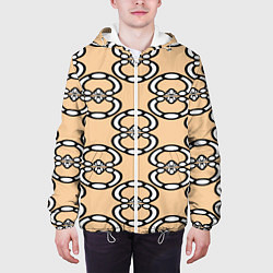 Куртка с капюшоном мужская Восьмерочка, полукруг в форме цифры, цвет: 3D-белый — фото 2