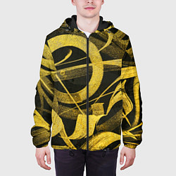 Куртка с капюшоном мужская Gold Calligraphic, цвет: 3D-черный — фото 2
