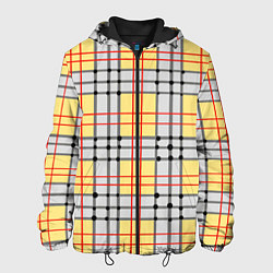 Куртка с капюшоном мужская Светлые квадраты и линии, цвет: 3D-черный