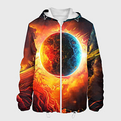 Мужская куртка Планета в огненном космосе