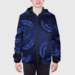 Куртка с капюшоном мужская Пёрышки, цвет: 3D-черный — фото 2