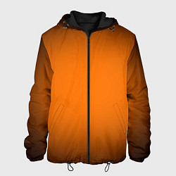 Куртка с капюшоном мужская Кислотный оранжевый с градиентом, цвет: 3D-черный