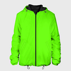 Куртка с капюшоном мужская Кислотный зеленый, цвет: 3D-черный