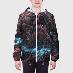 Куртка с капюшоном мужская Разводы от краски, цвет: 3D-белый — фото 2